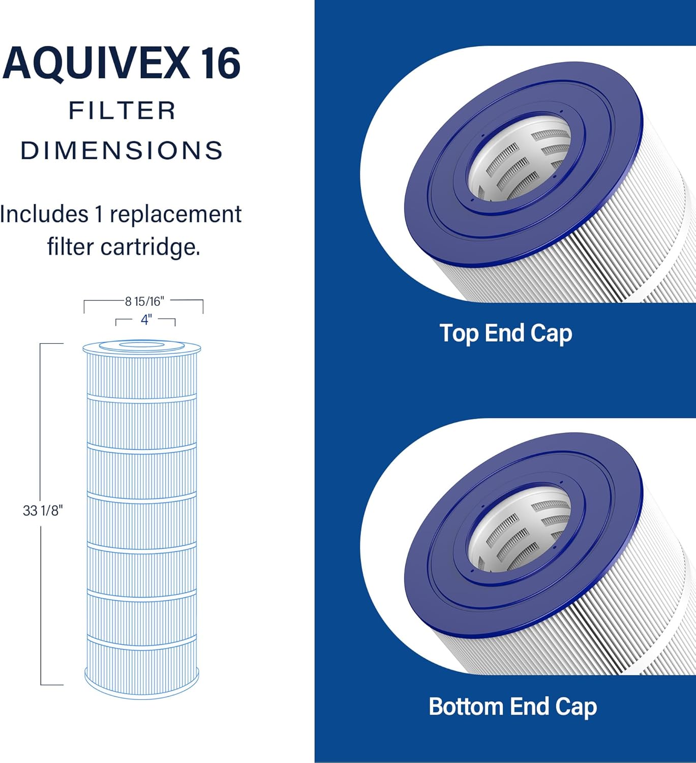 CS250 Pool Filter Cartridge, Compatible with Jandy CS250, Pleatco PJANCS250, Filbur FC-0824, Aladdin 29913, Baleen AK-7013, Darlly 82501,  SD-01073, Pure N Clean PC-0824, 1 Pack